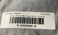 Load image into Gallery viewer, Calvin Klein Mens Gray Long Sleeve Slim Fit Wrinkle Free Dress Shirt Size XL