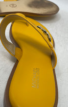 Load image into Gallery viewer, Michael Kors Womens Mustard Slip-On Flat Thong Sandals Size 7.5M