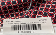 Load image into Gallery viewer, Banana Republic Womens Red Geometric Print Flat Front Pockets Trousers Pants 4
