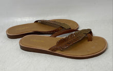 Load image into Gallery viewer, Coach Womens Deni Brown Leather Flat Slip-On Flip Flop Sandals Size 5.5B