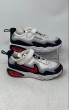 Load image into Gallery viewer, Nike Kids Air Max Nova White Red Black Low Top Hook & Loop Sneaker Shoes Size 2Y