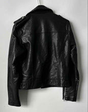 Load image into Gallery viewer, Topshop Womens Black Long Sleeve Collared Pockets Zipper Biker Jacket Size 6