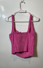 Load image into Gallery viewer, Zara Womens Pink Sleeveless Sweetheart Neck Smocked Back Cropped Corset Top Sz S