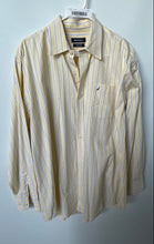 Load image into Gallery viewer, Nautica Mens Yellow Striped Long Sleeve Collared Classic-Fit Dress Shirt Size 17