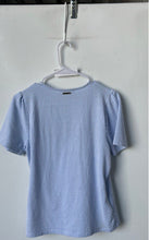 Load image into Gallery viewer, Michael Kors Womens Blue White Striped Short Sleeve Wrap Blouse Top Size XS