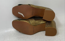Load image into Gallery viewer, Kenneth Cole Womens Macey Gold-Tone Leather Square Toe Slip-On Pump Heels Size 7
