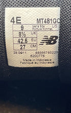 Load image into Gallery viewer, New Balance Mens 481 MT481GO Gray Black Lace-Up Low Top Running Shoes Size 9 4E