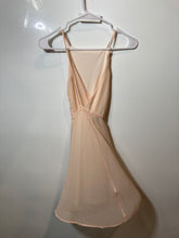 Load image into Gallery viewer, Lulus Womens Peach Chiffon Spaghetti Strap Square Neck Backless Mini Dress Sz XS