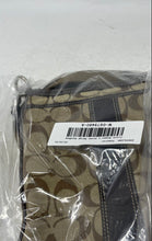 Load image into Gallery viewer, Coach Womens Brown Beige Signature Stripe Swingpack Charm Crossbody Handbag