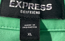 Load image into Gallery viewer, Express Boyfriend Womens Green Long Sleeve Collared Button-Up Shirt Size XL