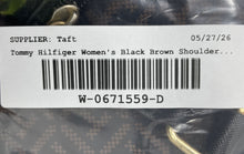 Load image into Gallery viewer, Tommy Hilfiger Womens Black Brown Inner Zipped Pocket Double Handle Shoulder Bag