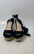 Load image into Gallery viewer, ZBY Womens Black Open Toe Tie Wedge Heel Platform Sandals Size 9.5