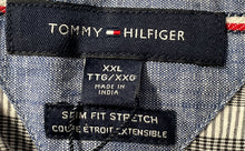 Load image into Gallery viewer, Tommy Hilfiger Mens Gray Plaid Slim Fit Stretch Button-Up Shirt Size XXL