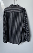 Load image into Gallery viewer, Claiborne Mens Black Striped Print Long Sleeve Collared Button-Up Shirt Size XXL
