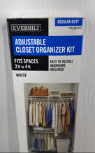 Load image into Gallery viewer, Everbilt White Regular Duty Adjustable Slide Hang Rods Closet Organizer Kit