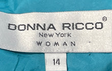 Load image into Gallery viewer, Donna Ricco Womens Multicolor Blue Printed Sleeveless Fit & Flare Dress Size 14