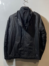 Load image into Gallery viewer, Bowen London UK Mens Black Long Sleeve Hooded Winter Full-Zip Bomber Jacket Sz M