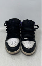 Load image into Gallery viewer, Nike Boys Air Jordan 1 Mid 554725-095 Black White Purple Sneakers Shoes Sz 1.5Y