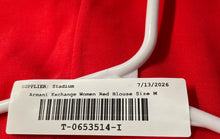 Load image into Gallery viewer, Armani Exchange Womens Red 3/4 Sleeve V-Neck Collarless Blouse Top Size Medium