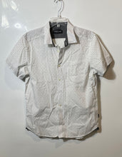 Load image into Gallery viewer, Kenneth Cole Mens White Geometric Short Sleeve Collared Button-Up Shirt Size M