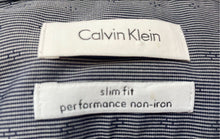 Load image into Gallery viewer, Calvin Klein Mens Gray Printed Slim Fit Non-Iron Dress Shirt Size 17 1/2 34/35