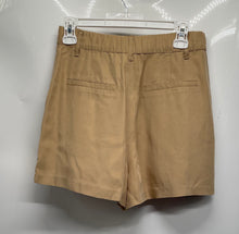 Load image into Gallery viewer, Zara Womens Brown Flat Front Elastic Waist Pockets Bermuda Shorts Size Small