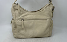 Load image into Gallery viewer, Stone Mountain Womens Beige Leather Adjustable Strap Inner Pocket Shoulder Bag