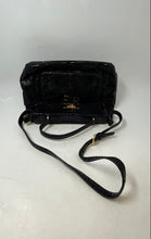 Load image into Gallery viewer, Michael Kors Womens Black Snake Embossed Leather Satchel Handbag
