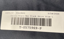 Load image into Gallery viewer, Calvin Klein Mens Black Long Sleeve Collared Slim-Fit Dress Shirt Size L 16-16.5
