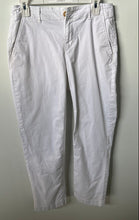 Load image into Gallery viewer, Loft Womens White Flat Front Slash Pocket The Monroe Slim Chino Pants Size 4