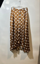 Load image into Gallery viewer, Zara Womens Brown White Polka Dot Button Front Belt Loops Flare Skirt Size Small