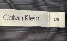 Load image into Gallery viewer, Calvin Klein Mens Black Striped Long Sleeve Collared Button-Up Shirt Size Large