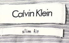 Load image into Gallery viewer, Calvin Klein Mens Gray Striped Slim Fit Long Sleeve Dress Shirt Sz 15.5 34/35 M