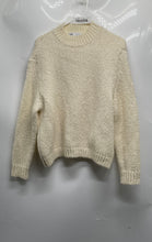 Load image into Gallery viewer, Zara Womens Cream Knitted Long Sleeve Crew Neck Ribbed Hem Pullover Sweater Sz S
