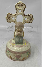 Load image into Gallery viewer, Formalities Porcelain Decorative Child Praying With A Cross Musical Box Figurine