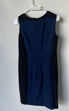 Load image into Gallery viewer, Ann Taylor Womens Blue Black Sleeveless Back-Zip Sheath Dress Size 2
