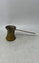 Load image into Gallery viewer, Vintage Brass Mini Jar Long Handle Marked Metalware Kitchen Coffee Pot
