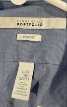 Load image into Gallery viewer, Perry Ellis Mens Light Blue Long Sleeve Slim Fit Dress Shirt Size Large