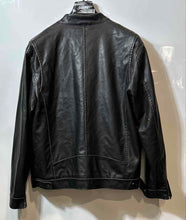 Load image into Gallery viewer, Guess Mens Dark Brown Faux Leather Long Sleeve Full-Zip Motorcycle Jacket Size L