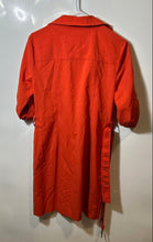 Load image into Gallery viewer, Michael Kors Womens Orange Roll-Tab Sleeve Belted Utility Shirt Dress Size S
