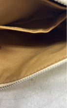 Load image into Gallery viewer, Coach Womens Beige Signature Print Leather Corner Zip Lined Wristlet Wallet