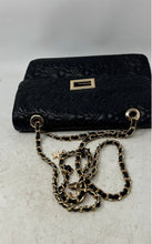 Load image into Gallery viewer, Aldo Womens Black Floral Embossed Leather Chain Strap Pockets Crossbody Bag