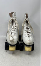 Load image into Gallery viewer, Roller Derby Womens White Black Leather Lace-Up Four Wheel Roller Skates Size 8