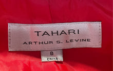 Load image into Gallery viewer, Tahari Arthur S. Levine Womens Red Short Sleeve Lapel Zip Front Blazer Size 8
