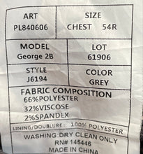 Load image into Gallery viewer, Pierre Loren Mens Gray Notch Lapel Single-Breasted Two-Button Blazer Size 54R