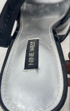 Load image into Gallery viewer, Nine West Womens Tackle3 Black Leather Open Toe Block Platform Heels Size 8M