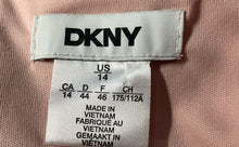 Load image into Gallery viewer, DKNY Womens Pale Pink Puff Sleeve Back Zip Ruched Sheath Dress Size 14 With Tag