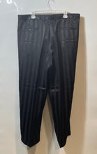 Load image into Gallery viewer, Virgola Mens Black Striped Pleated Front Straight Leg Dress Pants Size 42x34