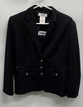 Load image into Gallery viewer, Vertigo Paris Womens Black Long Sleeve Pockets 3-Button Blazer Size Large