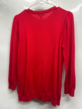 Load image into Gallery viewer, Charter Club Womens Red Puff Sleeve Embellished Knit Pullover Sweater Size M